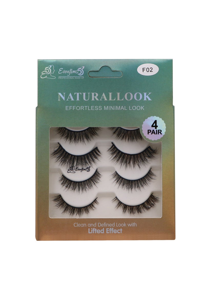 Everytime53 Women's 4 Pair Natural Look Eye Lashes - F02 - Image 1