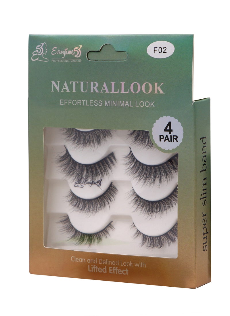 Everytime53 Women's 4 Pair Natural Look Eye Lashes - F02 - Image 2