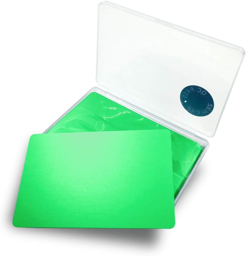 ebamaz Metal Business Cards Anodized Aluminum Plaque Plate 86X54X0.8mm (Green, Blank,10PCS) - Image 2