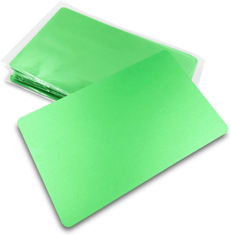 ebamaz Metal Business Cards Anodized Aluminum Plaque Plate 86X54X0.8mm (Green, Blank,10PCS) - Image 1