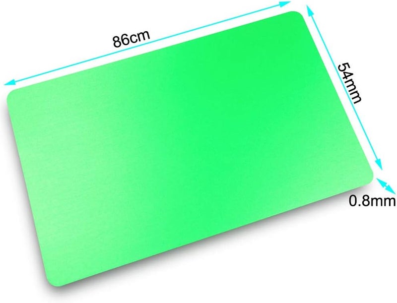 ebamaz Metal Business Cards Anodized Aluminum Plaque Plate 86X54X0.8mm (Green, Blank,10PCS) - Image 4