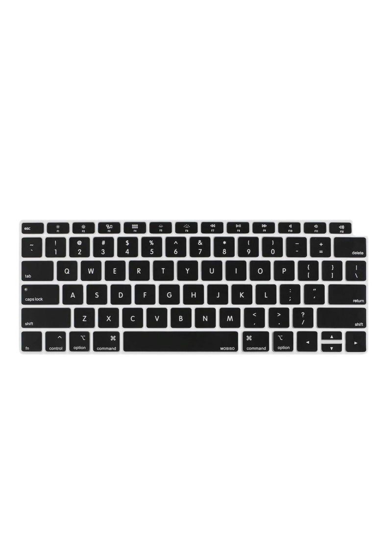 NTECH English Ultra Thin Silicone Keyboard Cover Skin For Compatible MacBook Air 13" 13.3-inch With Touch ID Retina Display (A1932/2018 Release) Soft-Touch Silicone Skin US Version - Image 1