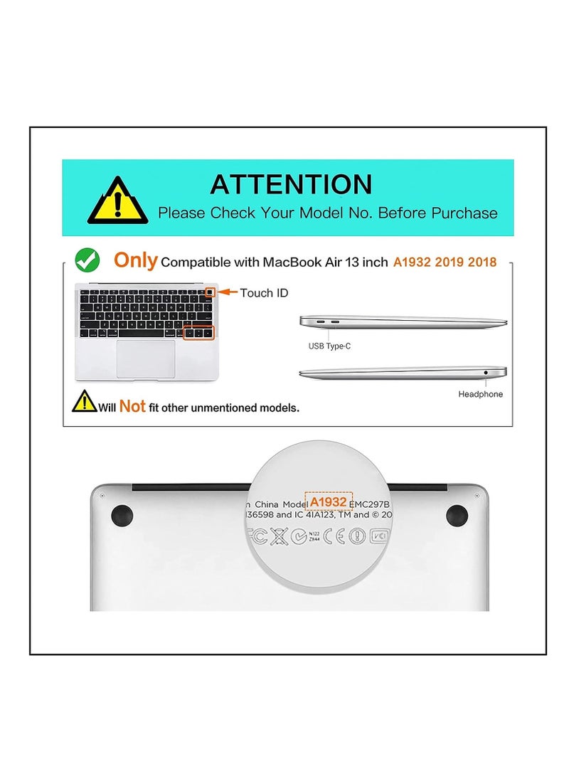 NTECH English Ultra Thin Silicone Keyboard Cover Skin For Compatible MacBook Air 13" 13.3-inch With Touch ID Retina Display (A1932/2018 Release) Soft-Touch Silicone Skin US Version - Image 2