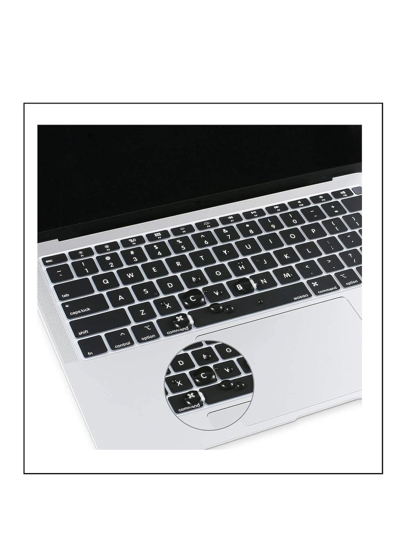 NTECH English Ultra Thin Silicone Keyboard Cover Skin For Compatible MacBook Air 13" 13.3-inch With Touch ID Retina Display (A1932/2018 Release) Soft-Touch Silicone Skin US Version - Image 4