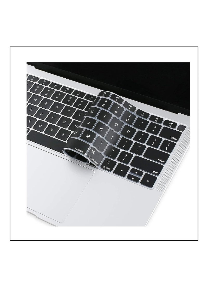 NTECH English Ultra Thin Silicone Keyboard Cover Skin For Compatible MacBook Air 13" 13.3-inch With Touch ID Retina Display (A1932/2018 Release) Soft-Touch Silicone Skin US Version - Image 3