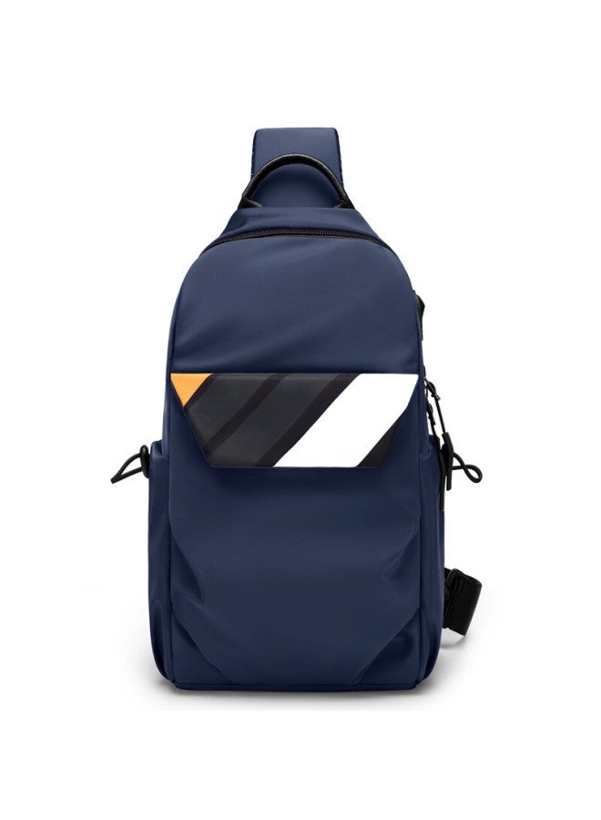 Golf Chest Bag For Men, Large Capacity, Contrasting Color Crossbody Bag, Fashionable Water-resistant Casual Sports Backpack, Multifunctional Phone Bag, Korean-style Trendy Men's Bag 5i507350j Deep Navy Blue - Image 3