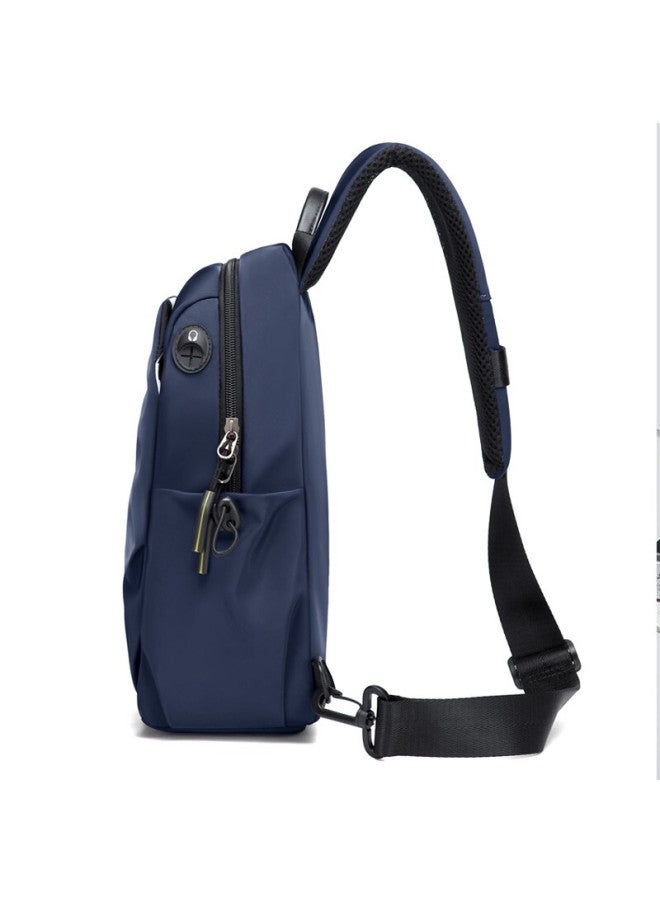 Golf Chest Bag For Men, Large Capacity, Contrasting Color Crossbody Bag, Fashionable Water-resistant Casual Sports Backpack, Multifunctional Phone Bag, Korean-style Trendy Men's Bag 5i507350j Deep Navy Blue - Image 5