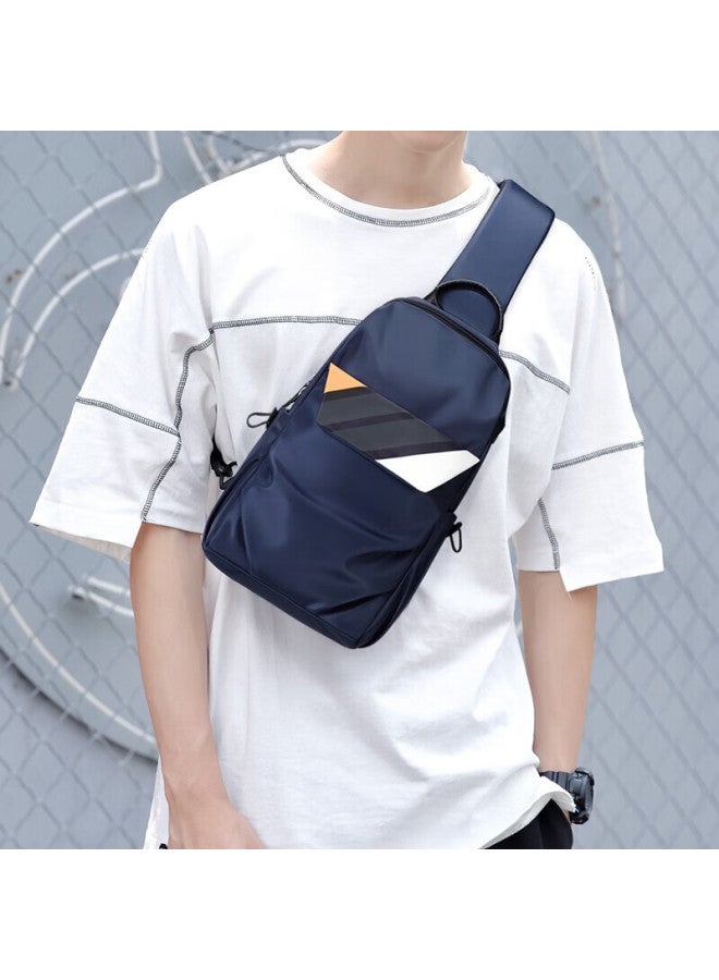 Golf Chest Bag For Men, Large Capacity, Contrasting Color Crossbody Bag, Fashionable Water-resistant Casual Sports Backpack, Multifunctional Phone Bag, Korean-style Trendy Men's Bag 5i507350j Deep Navy Blue - Image 1