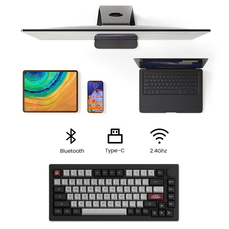 Akko Dracula Castle Mechanical Keyboard 5075B Plus 75% RGB Hot-swappable with Knob, Multi-Modes Gaming Keyboard with PBT Double Shot ASA Profile Keycaps Creamy Blue Pre Lubed Switch - Image 2