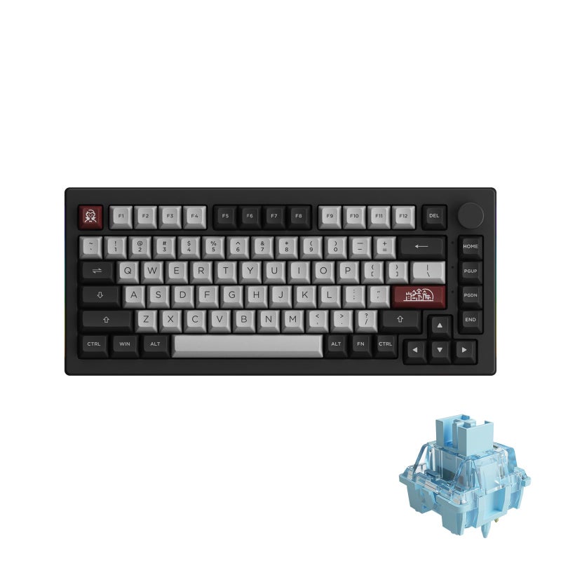 Akko Dracula Castle Mechanical Keyboard 5075B Plus 75% RGB Hot-swappable with Knob, Multi-Modes Gaming Keyboard with PBT Double Shot ASA Profile Keycaps Creamy Blue Pre Lubed Switch - Image 1