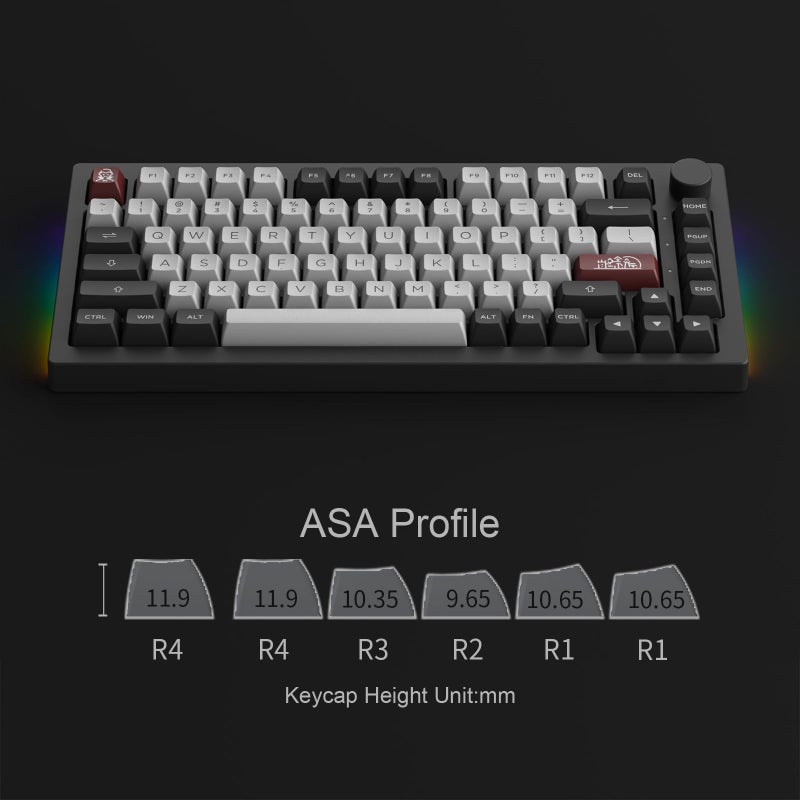 Akko Dracula Castle Mechanical Keyboard 5075B Plus 75% RGB Hot-swappable with Knob, Multi-Modes Gaming Keyboard with PBT Double Shot ASA Profile Keycaps Creamy Blue Pre Lubed Switch - Image 3