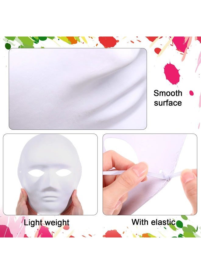 Aoriher 50 Pcs Paper Mache Mask DIY Full Face White Craft Masks Bulk for Mardi Gras Cosplay Dance Party Paintable Costume Craft - Image 3