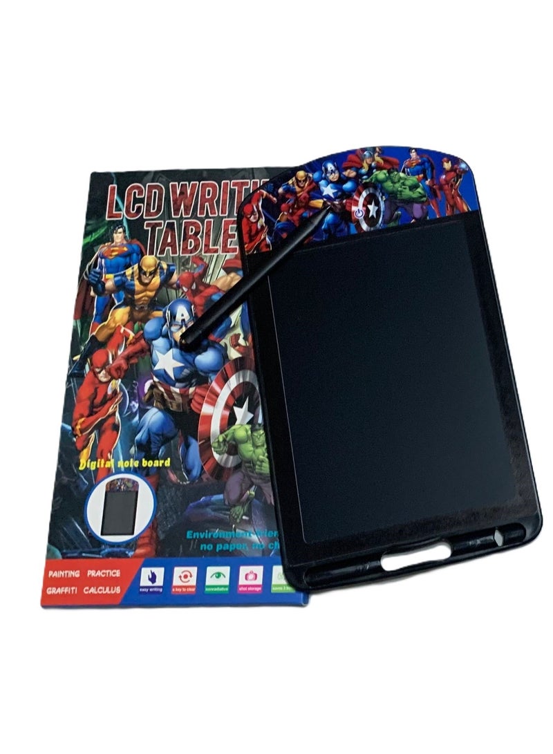 جهاز لوحي LCD للكتابة والرسم للأطفال - تصميم بطل خارق - سبورة إلكترونية ذكية - Image 1