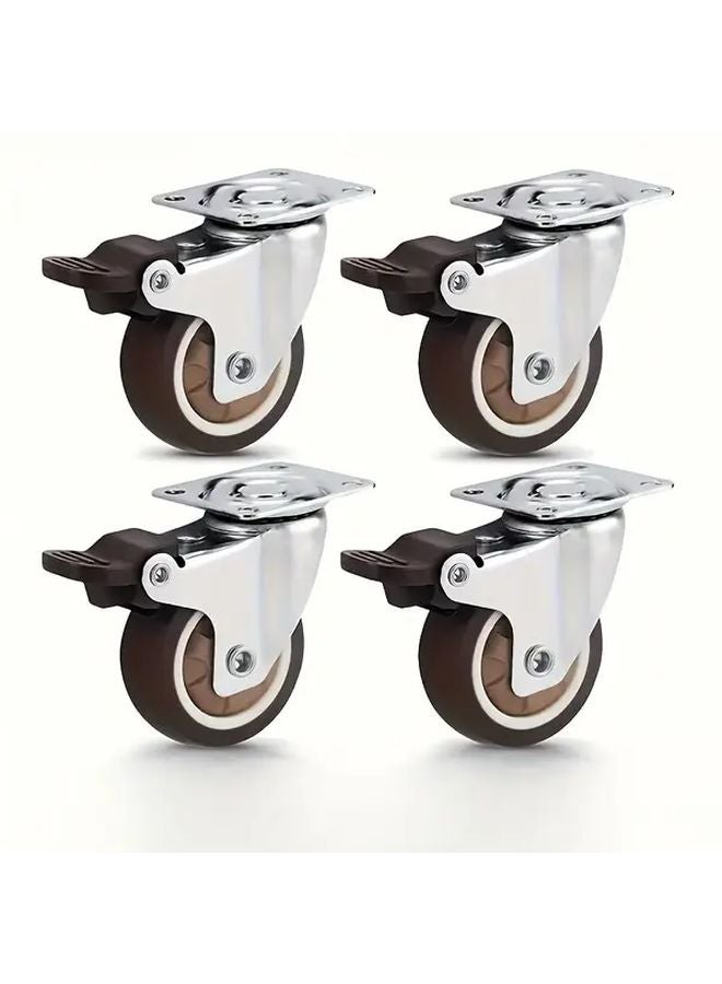 4pcs Heavy Duty Swivel Casters with 2 Brakes 2 Swivels 600lb Capacity 2 Inch Wheels - Image 2