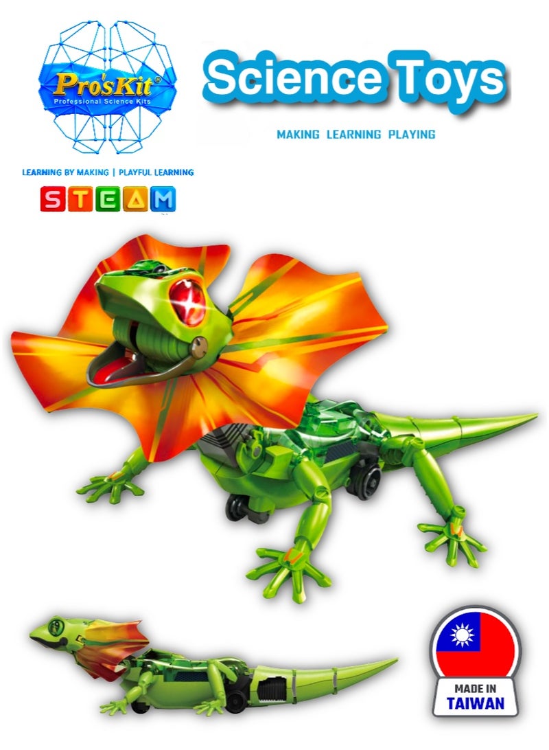 Pro'skit Pro’sKit GE-892 Frilled Lizard Robot – Interactive IR Sensing STEM Smart Pet Toy with Chase & Escape - Image 1