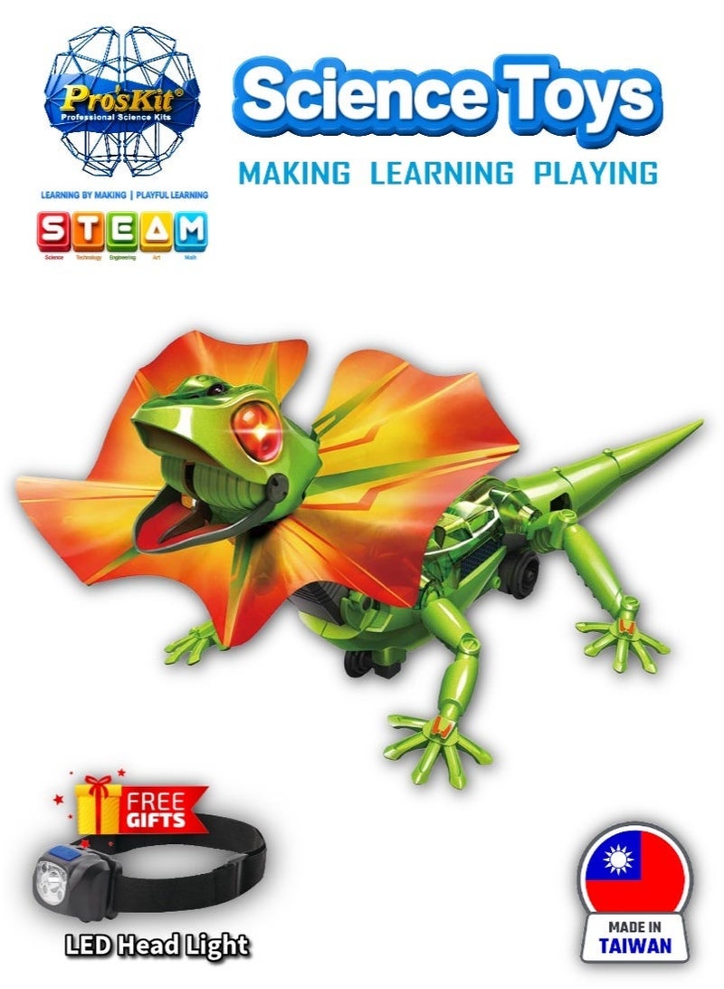 Pro'skit Pro’sKit GE-892 Frilled Lizard Robot – Interactive IR Sensing STEM Smart Pet Toy with Chase & Escape - Image 1