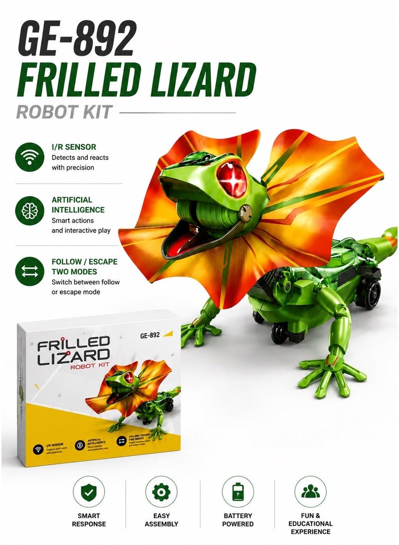 Pro'skit Pro’sKit GE-892 Frilled Lizard Robot – Interactive IR Sensing STEM Smart Pet Toy with Chase & Escape - Image 4