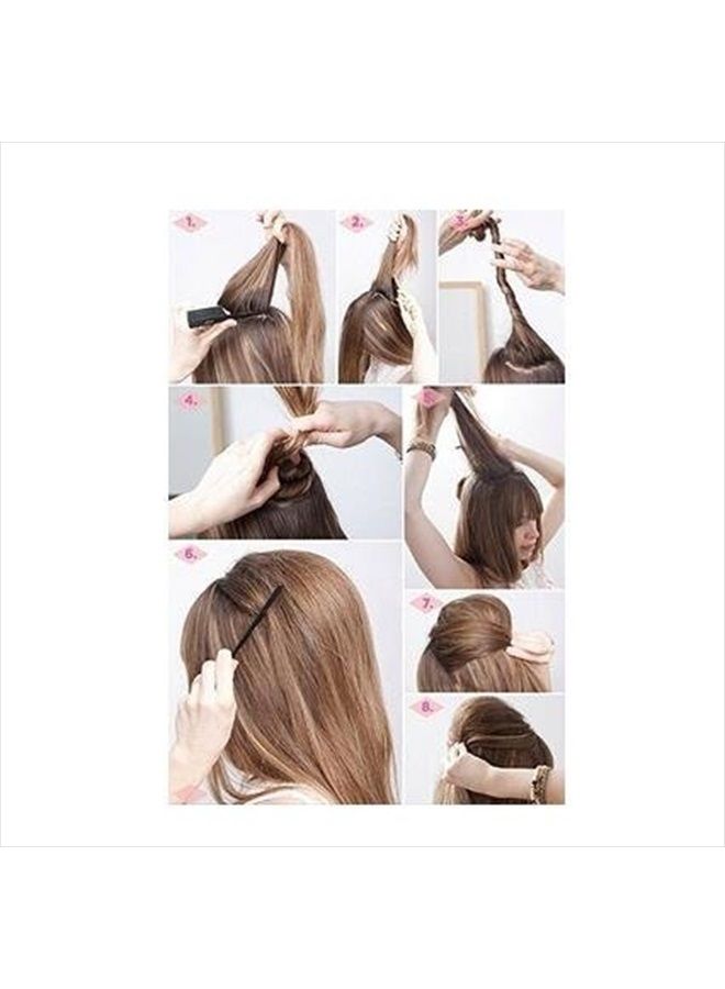 SYBL 2PCS Brown Charming BUMP IT UP Volume Inserts Do Beehive Hair Styler Shaper Insert Tool Hair Comb Bouffant Padding Bun Maker Hair Styling Hair Accessories DIY Hair Beauty Tool for Women Lady Girl - Image 4