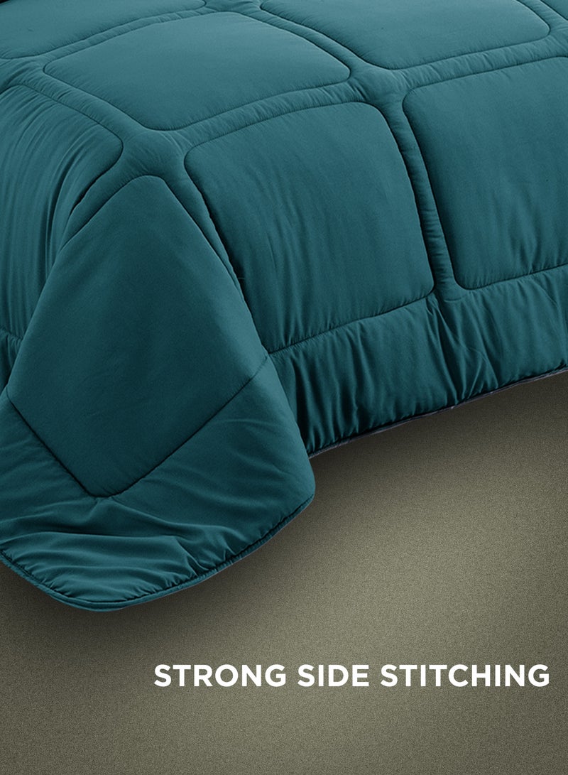 Comforter Set King Size All Season Everyday Use Bedding Set Extra Soft Microfiber 6 Pieces 1 Comforter 2 Pillow Covers 1 Bedsheet 2 Cushions  260 x 240Cm