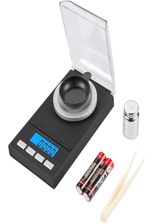 ORIA Brifit Digital Scale, 50g/ 0.001g Mini Scale, Pocket Jewelry Scale with Calibration Tweezers and Weighing Pan, 6 Units, Auto Off, Tare Function