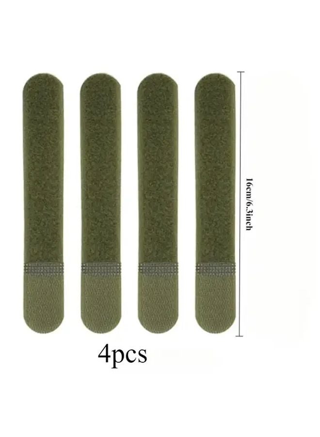 Reusable Nylon Cable Ties Straps 4pcs Green 16cm 6.3inch Hook Loop Fastener - Image 1