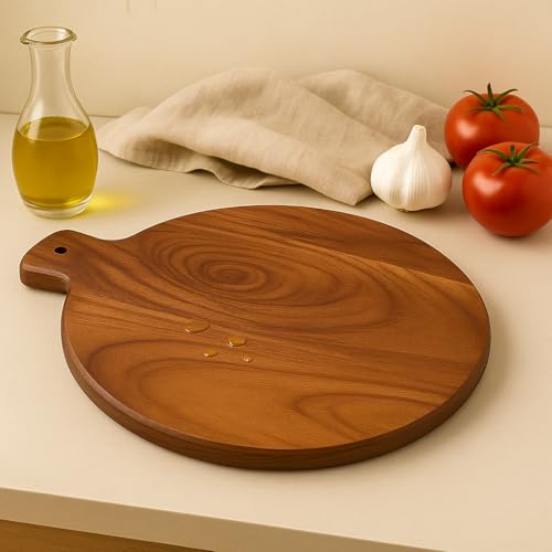 Make in Modern Acacia Wood Chopping Board – 14x12 Inches | Handmade, Reversible, Durable Cutting Board for Kitchen & Serving | Rustic Cheese Platter, Bread or Meat Board - Image 3