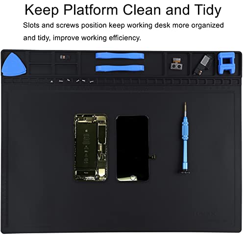 HPFIX Premium Heat Resistant 932°F Anti Static Mat, HPFIX ESD Mat with Grounding Wire, Grounding Plug, and ESD Wristband, Silicone Soldering Repair Mat for Computer, PC Building, Eelectronics - Image 3