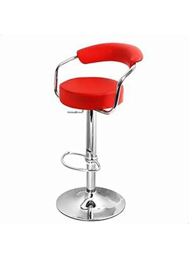 Hydraulic Bar Chair – Red, Adjustable Height, Swivel Seat, Comfortable Modern Design for Home, Kitchen, or Bar