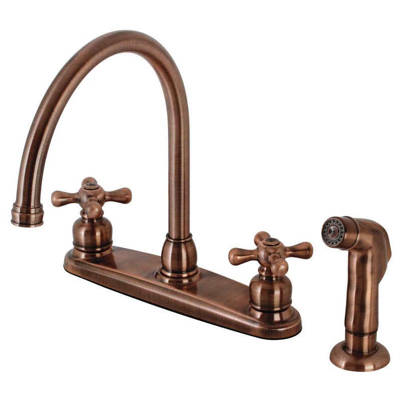 Kingston Brass KB726AXSP Vintage 8"" Centerset Kitchen Faucet  Antique Copper - Image 1