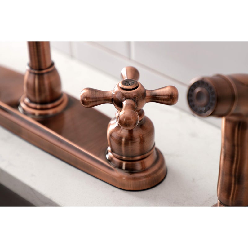 Kingston Brass KB726AXSP Vintage 8"" Centerset Kitchen Faucet  Antique Copper - Image 2