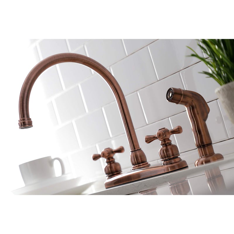 Kingston Brass KB726AXSP Vintage 8"" Centerset Kitchen Faucet  Antique Copper - Image 4