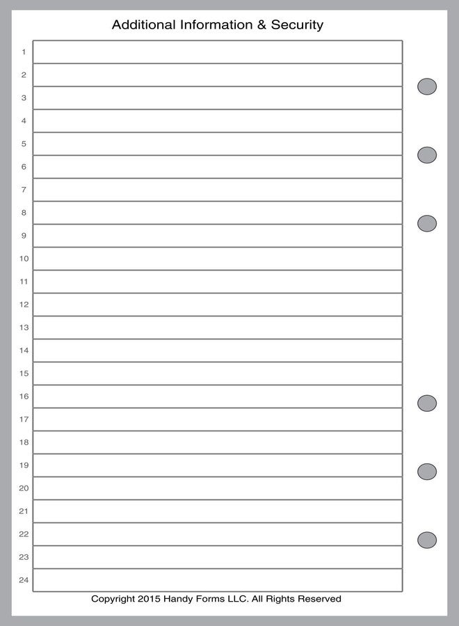 Handy Forms Compact Size Login Password List, Sized and Punched for Franklin Covey Compact and Other Notebooks (4.25" x 6.75") - Image 2