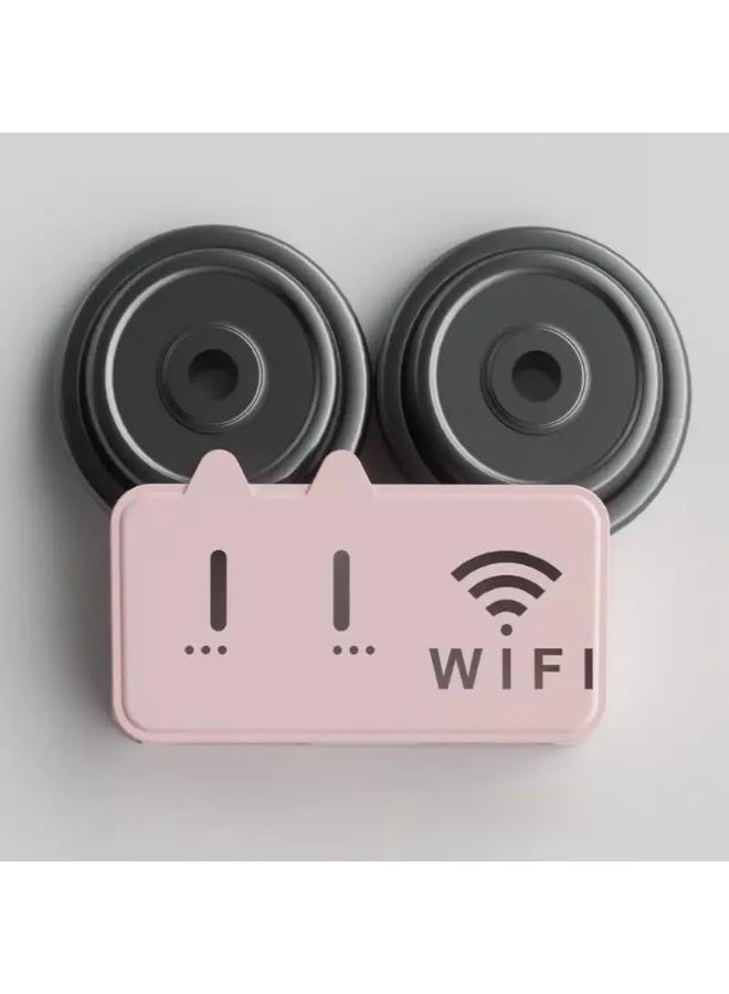 WiFi Router Wall Mount Storage Box WiFi Router Without Drilling Double Face Screws Rack Organizer Receiver Organizer for Living Room Multicolor (Random Color) - Image 3