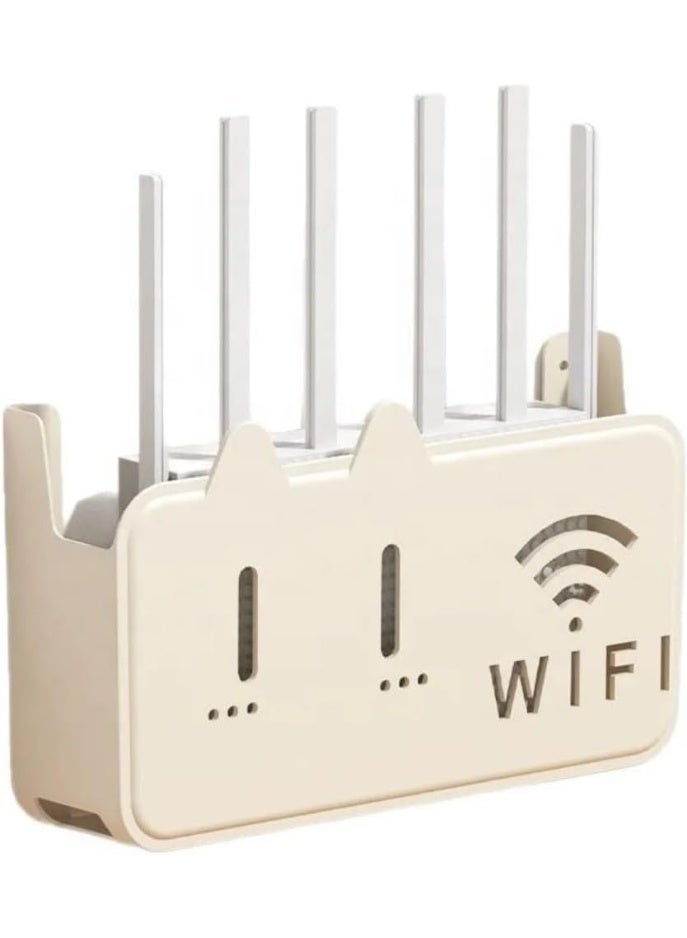 WiFi Router Wall Mount Storage Box WiFi Router Without Drilling Double Face Screws Rack Organizer Receiver Organizer for Living Room Multicolor (Random Color) - Image 2