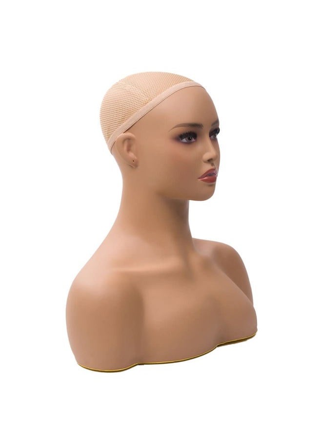 JINGFA Mannequin Head with Shoulder Display Manikin Head Bust for Wigs,Makeup,Beauty Accessories - Image 3