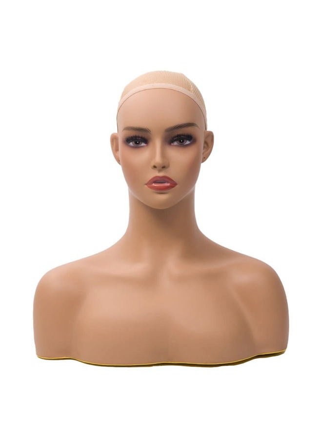 JINGFA Mannequin Head with Shoulder Display Manikin Head Bust for Wigs,Makeup,Beauty Accessories - Image 1