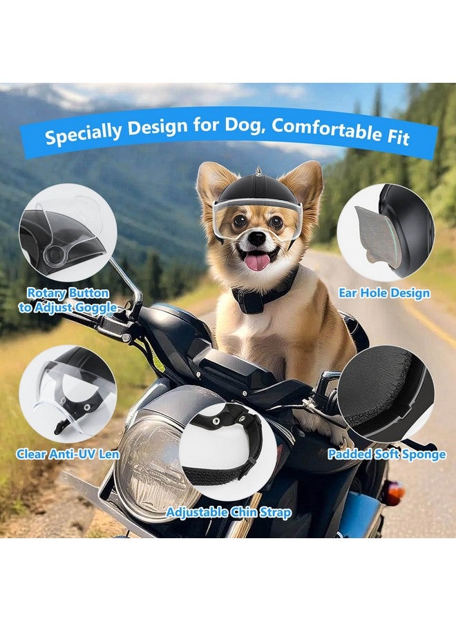 Namsan Dog Helmet for Small to Medium Dogs Between 17-27lb, with Clear Lens Visor, Windproof UV Protection, Spikes Dog Helmets with Ear Holes, Adjustable, Easy Wear, Black - Image 4
