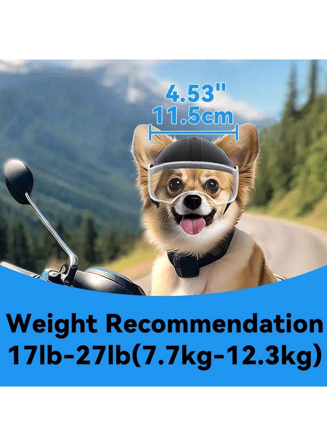Namsan Dog Helmet for Small to Medium Dogs Between 17-27lb, with Clear Lens Visor, Windproof UV Protection, Spikes Dog Helmets with Ear Holes, Adjustable, Easy Wear, Black - Image 3