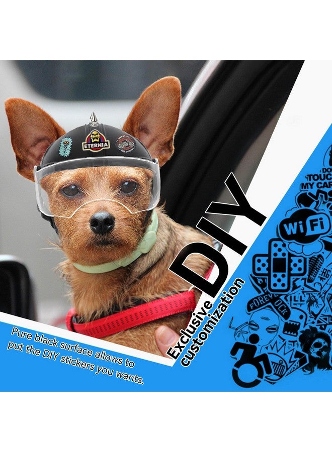 Namsan Dog Helmet for Small to Medium Dogs Between 17-27lb, with Clear Lens Visor, Windproof UV Protection, Spikes Dog Helmets with Ear Holes, Adjustable, Easy Wear, Black - Image 5