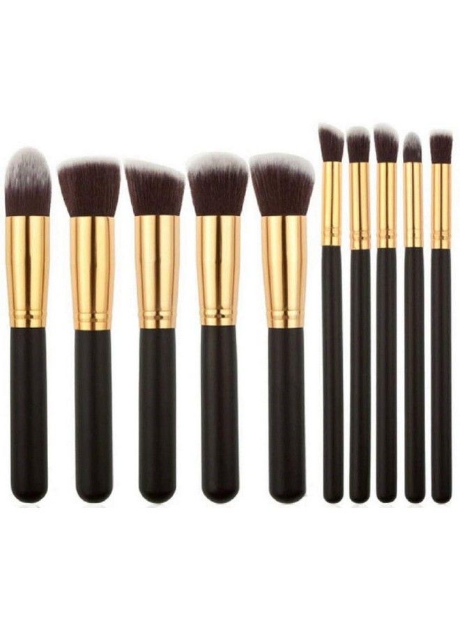 CETC Makeup Brushes With Foundation/Blush Brush (Set Of 11 Pieces) (Black) - Image 3