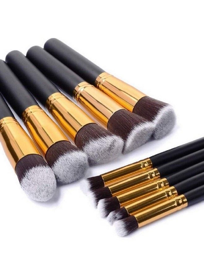 CETC Makeup Brushes With Foundation/Blush Brush (Set Of 11 Pieces) (Black) - Image 5