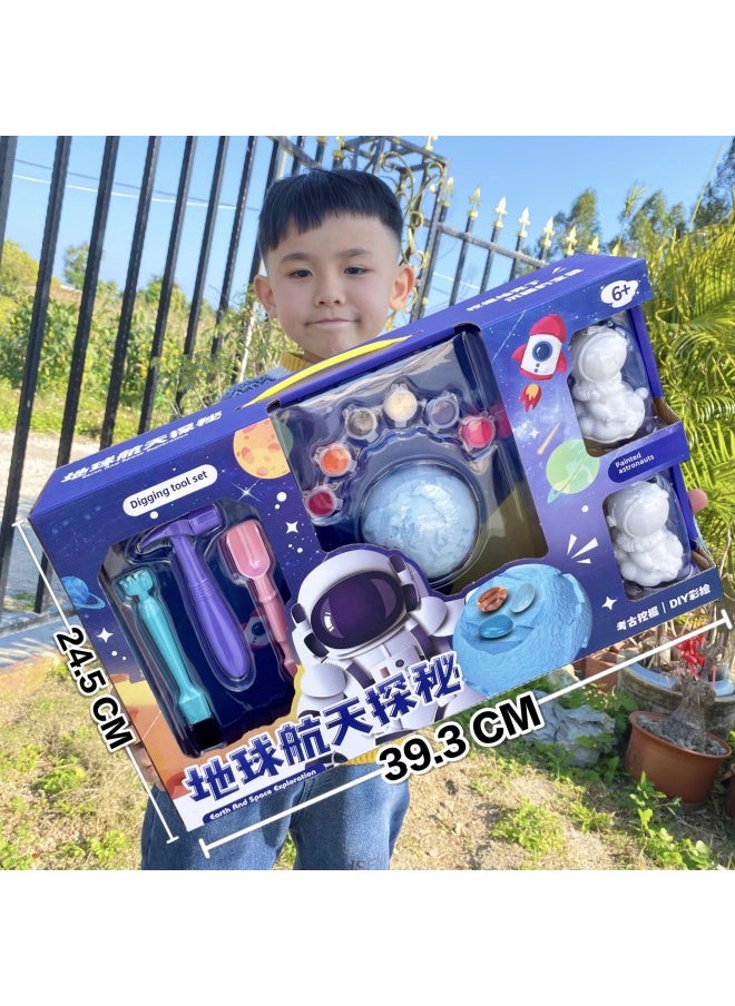 Children's Science And Education Archaeology Excavation Toys Popular Science Exploration Planet Gem Dinosaur Fossil Treasure Agency Renewal Gifts-Color:2041 Luminous Dinosaur Archaeology  - Image 2