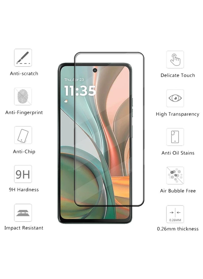 2 في 1 لهاتف Motorola G75 5G واقي شاشة من الزجاج المقوى مع فيلم عدسة الكاميرا، قطعة واحدة من واقيات الشاشة الأمامية وقطعة واحدة من فيلم العدسة