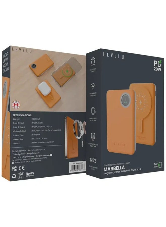 Levelo Marbella Magsafe Leather 10000mAh Power Bank PD20W - Image 2