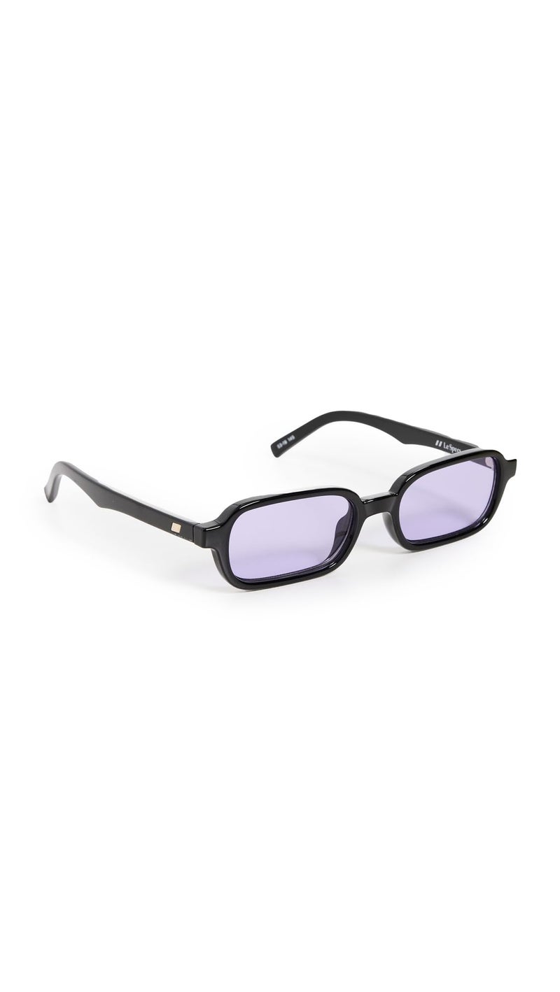 Le Specs Pilferer Sunglasses - Black Lilac, Rectangle, Unisex, Contempory 90s Style - Image 4