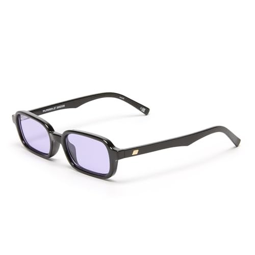 Le Specs Pilferer Sunglasses - Black Lilac, Rectangle, Unisex, Contempory 90s Style - Image 1