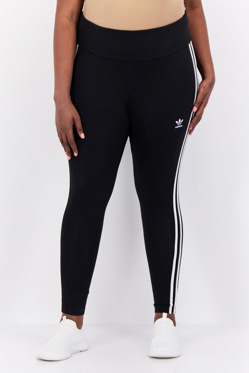 adidas Originals Women Plus Size Brand Logo Training Leggings, Black - Image 1