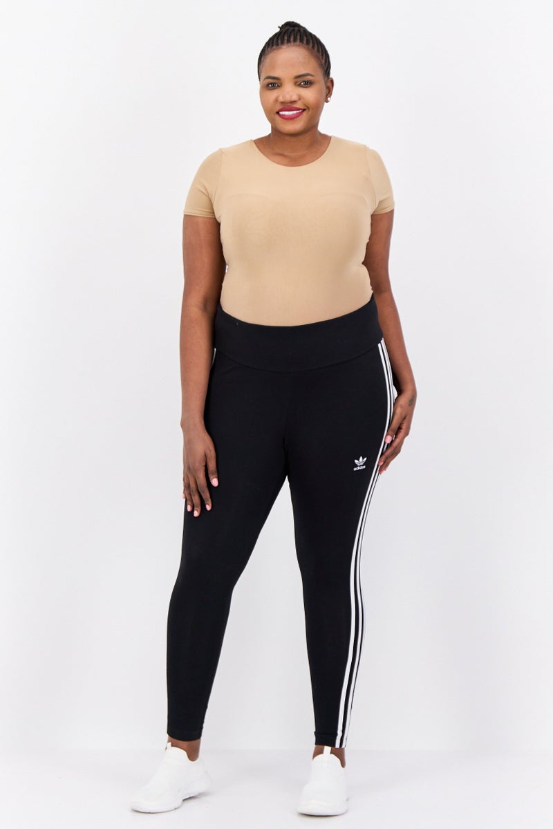 adidas Originals Women Plus Size Brand Logo Training Leggings, Black - Image 4