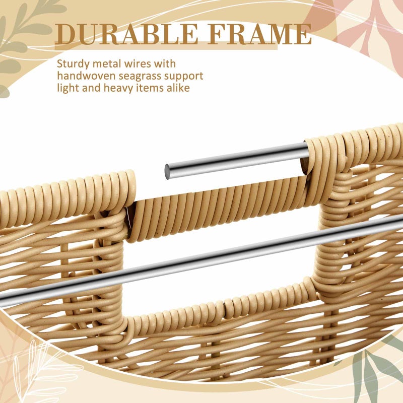 Jingmore Wicker File Storage Box Organizer 14.17 x 11.81 x 11.42 Inch Decorative File Baskets for Hanging Folders Portable Collapsible Letter Size Document Filing Cabinet with Lid for Office Decor - Image 4
