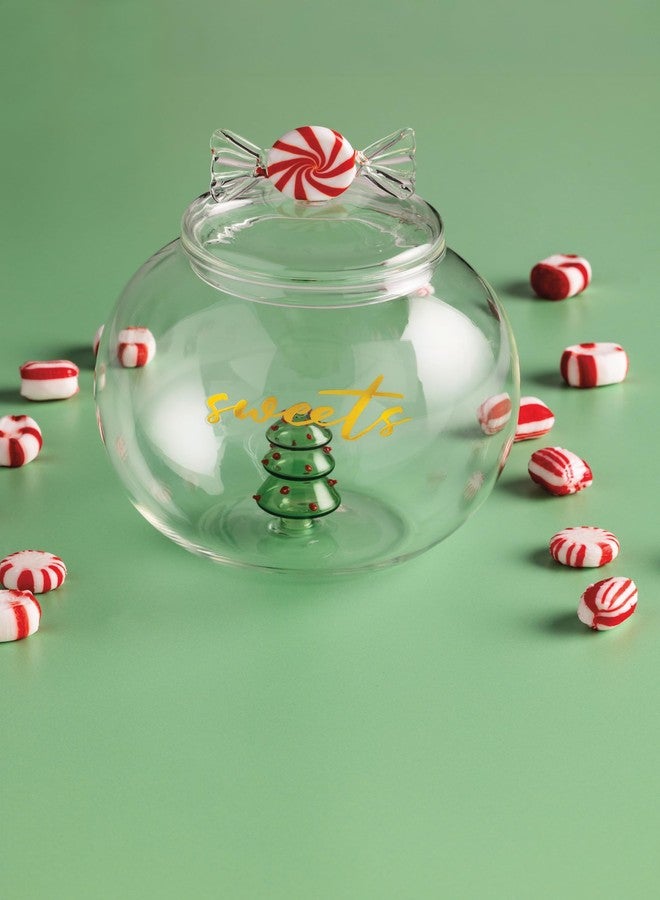 Mud Pie Christmas Glass Cookie Jar - Image 2